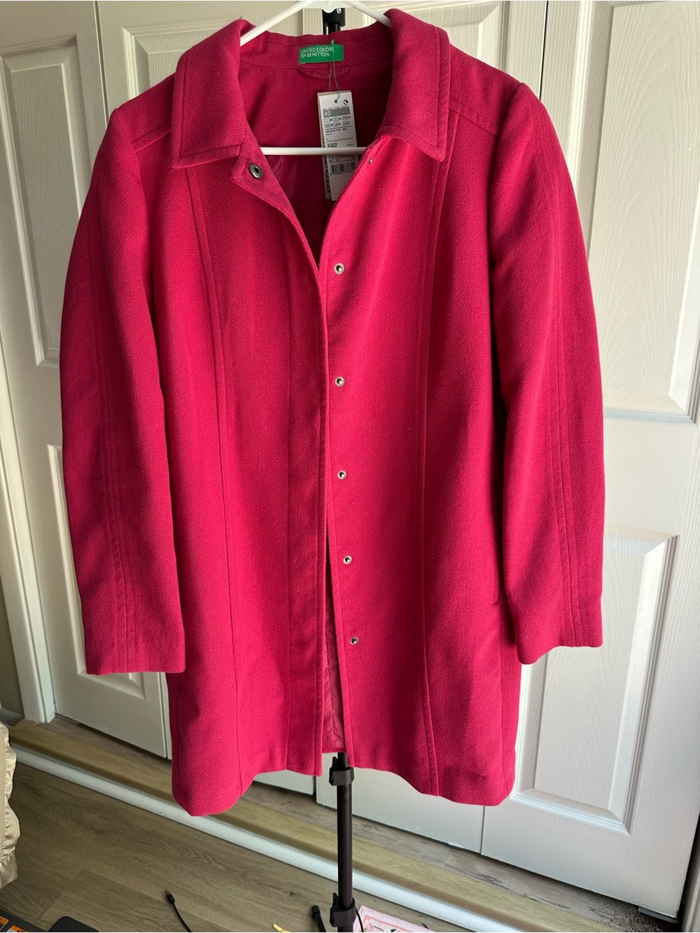 💗 United Colors of Benetton Deep Pink Coat | NWT Size 4